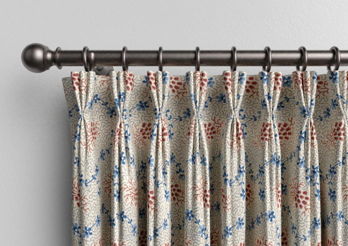 Land & Shore Lorie, Blue Red - Made to Measure Curtains - Image 11